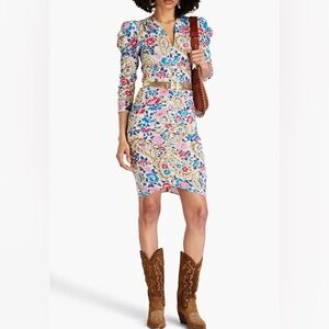 Isabel Marant Celine floral-print silk-blend crepe de chine dress 36